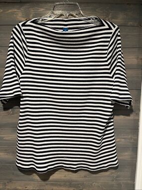NWOT Old Navy Striped Black & White Ribbed Women’s Top 2X